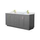 Miranda 72" Free Standing Double Basin Vanity Set with Cabinet and Marble Vanity Top - image 12