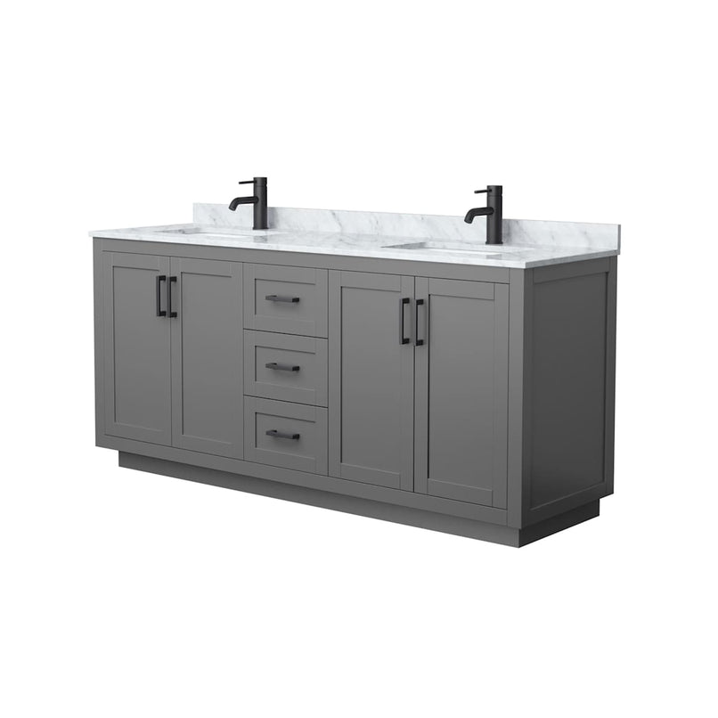 Miranda 72" Free Standing Double Basin Vanity Set with Cabinet and Marble Vanity Top - image 15