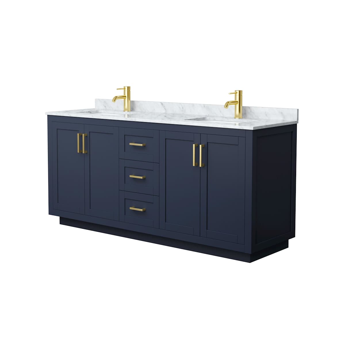 Miranda 72" Free Standing Double Basin Vanity Set with Cabinet and Marble Vanity Top - image 17