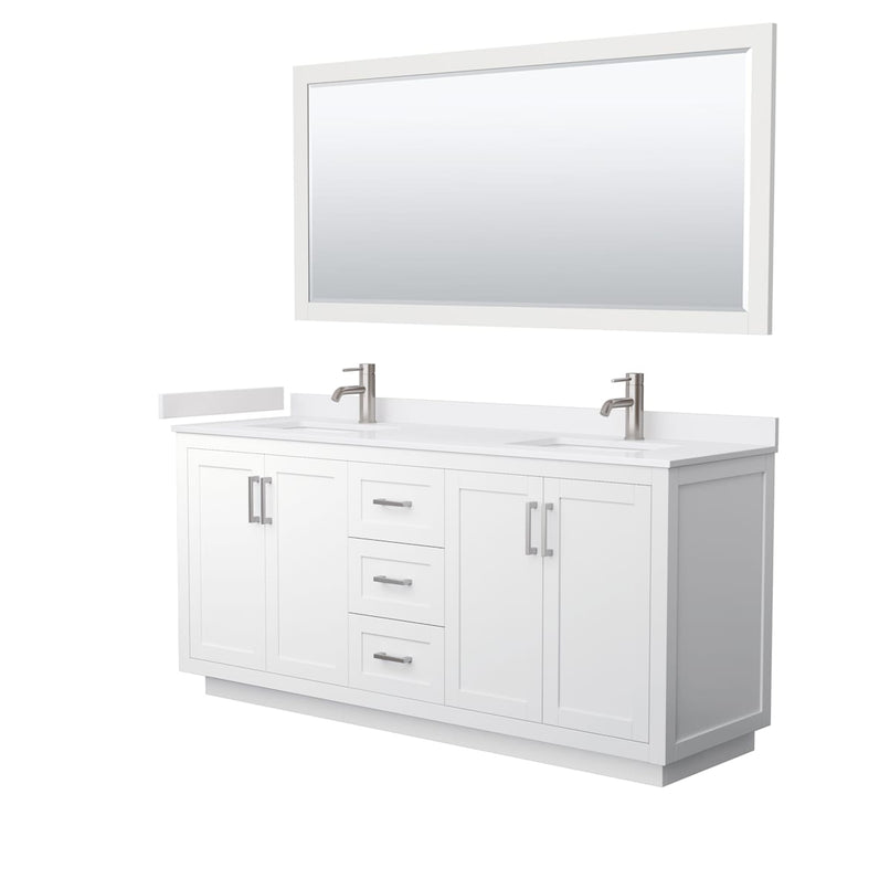 Miranda 72" Free Standing Double Basin Vanity Set with Cabinet, Cultured Marble Vanity Top, and Framed Mirror - image 11