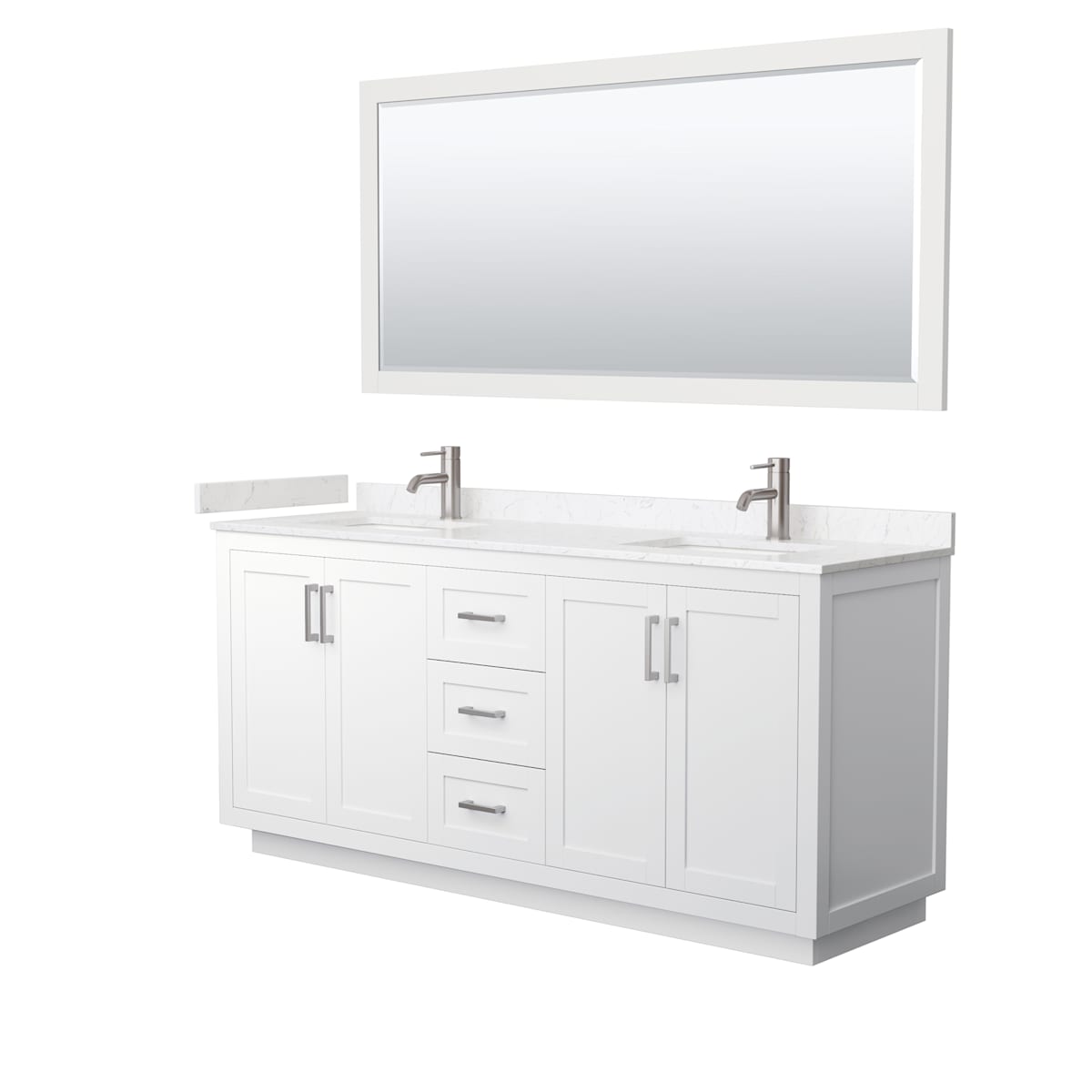 Miranda 72" Free Standing Double Basin Vanity Set with Cabinet, Cultured Marble Vanity Top, and Framed Mirror - image 12