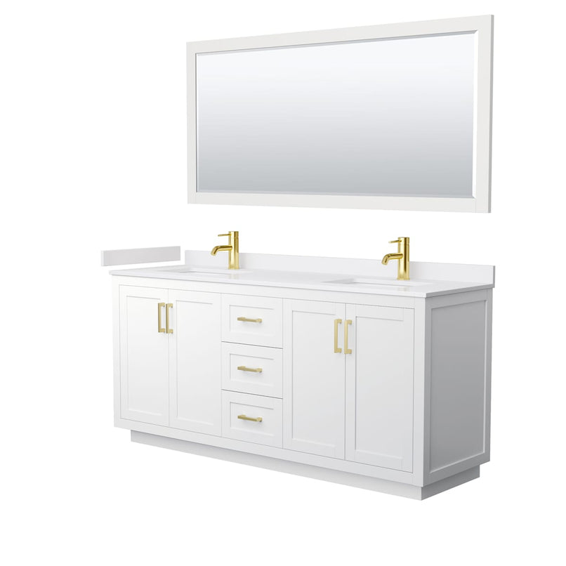 Miranda 72" Free Standing Double Basin Vanity Set with Cabinet, Cultured Marble Vanity Top, and Framed Mirror - image 14