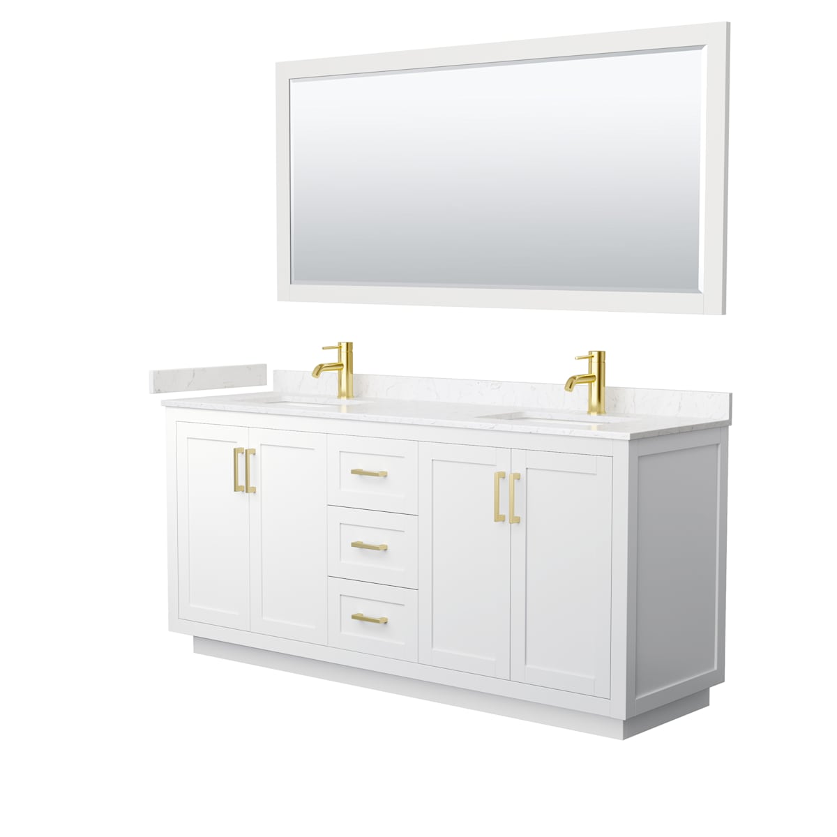 Miranda 72" Free Standing Double Basin Vanity Set with Cabinet, Cultured Marble Vanity Top, and Framed Mirror - image 16