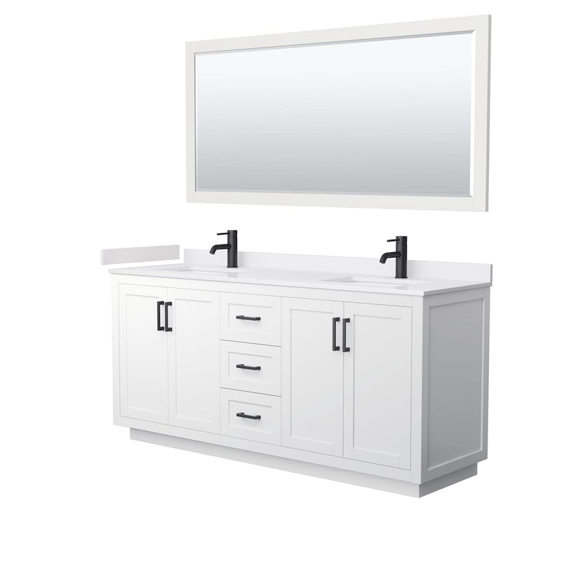 Miranda 72" Free Standing Double Basin Vanity Set with Cabinet, Cultured Marble Vanity Top, and Framed Mirror - image 18