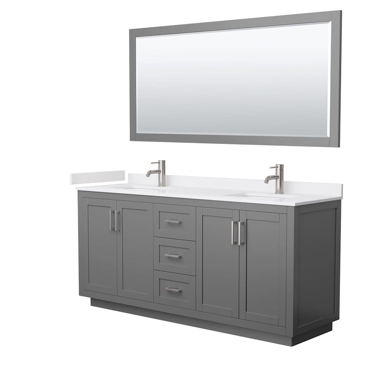 Miranda 72" Free Standing Double Basin Vanity Set with Cabinet, Cultured Marble Vanity Top, and Framed Mirror - image 20