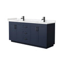 Miranda 72" Free Standing Double Basin Vanity Set with Cabinet and Cultured Marble Vanity Top - image 2