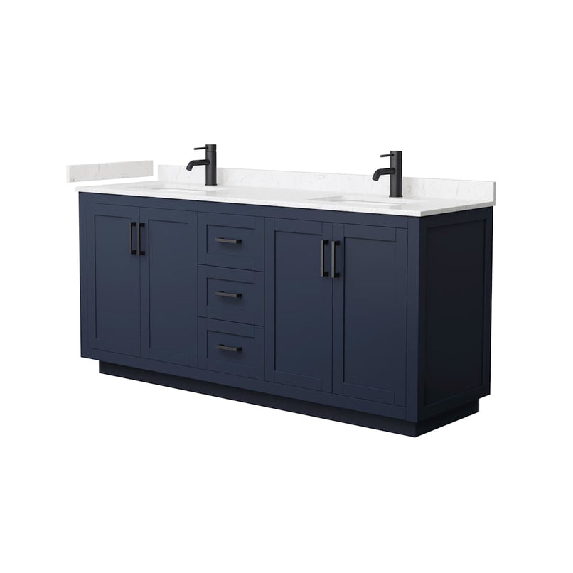 Miranda 72" Free Standing Double Basin Vanity Set with Cabinet and Cultured Marble Vanity Top - image 2