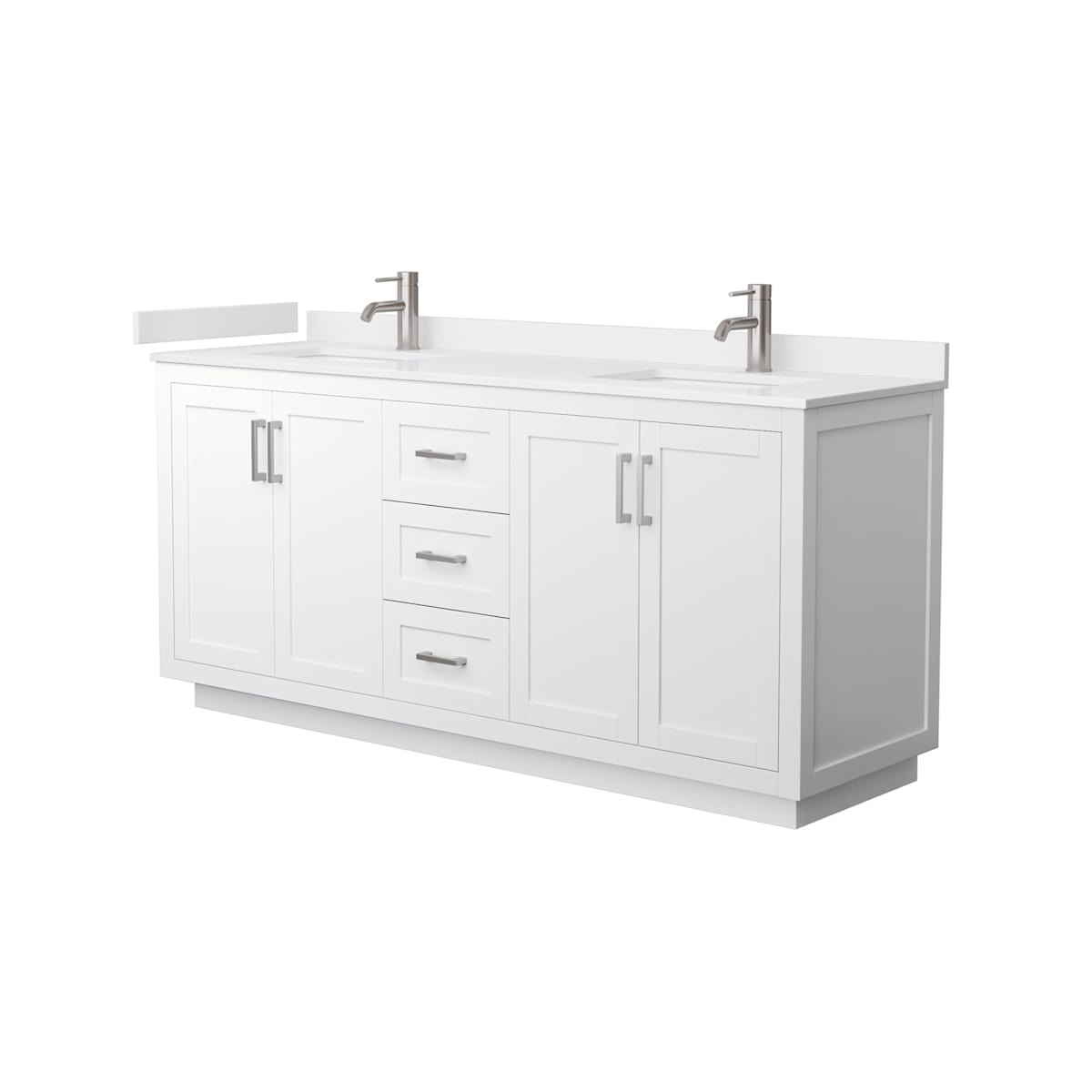Miranda 72" Free Standing Double Basin Vanity Set with Cabinet and Cultured Marble Vanity Top