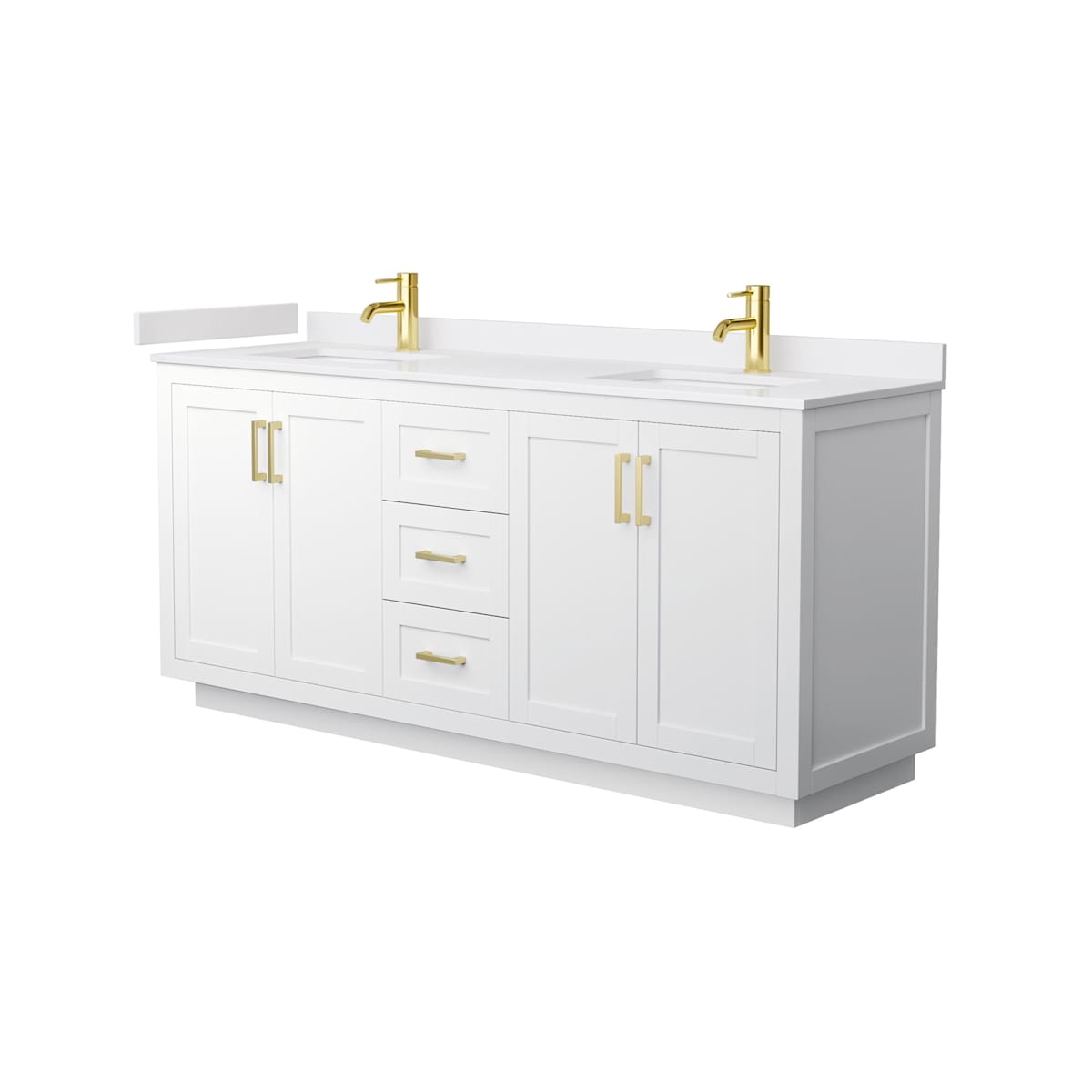 Miranda 72" Free Standing Double Basin Vanity Set with Cabinet and Cultured Marble Vanity Top