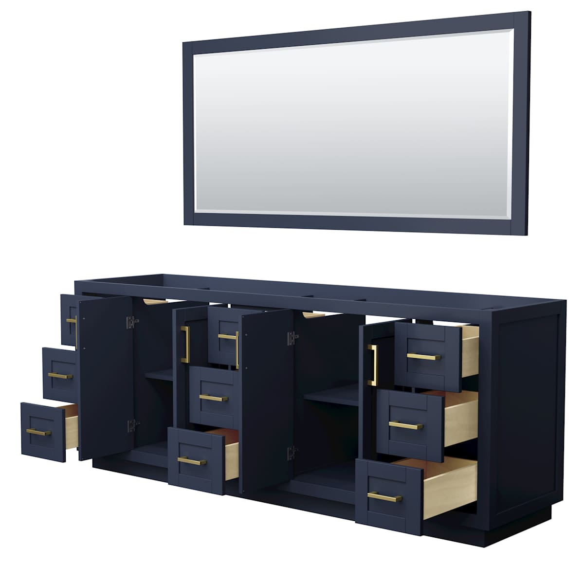 Miranda 84" Double Free Standing Vanity Cabinet - Less Vanity Top - image 6