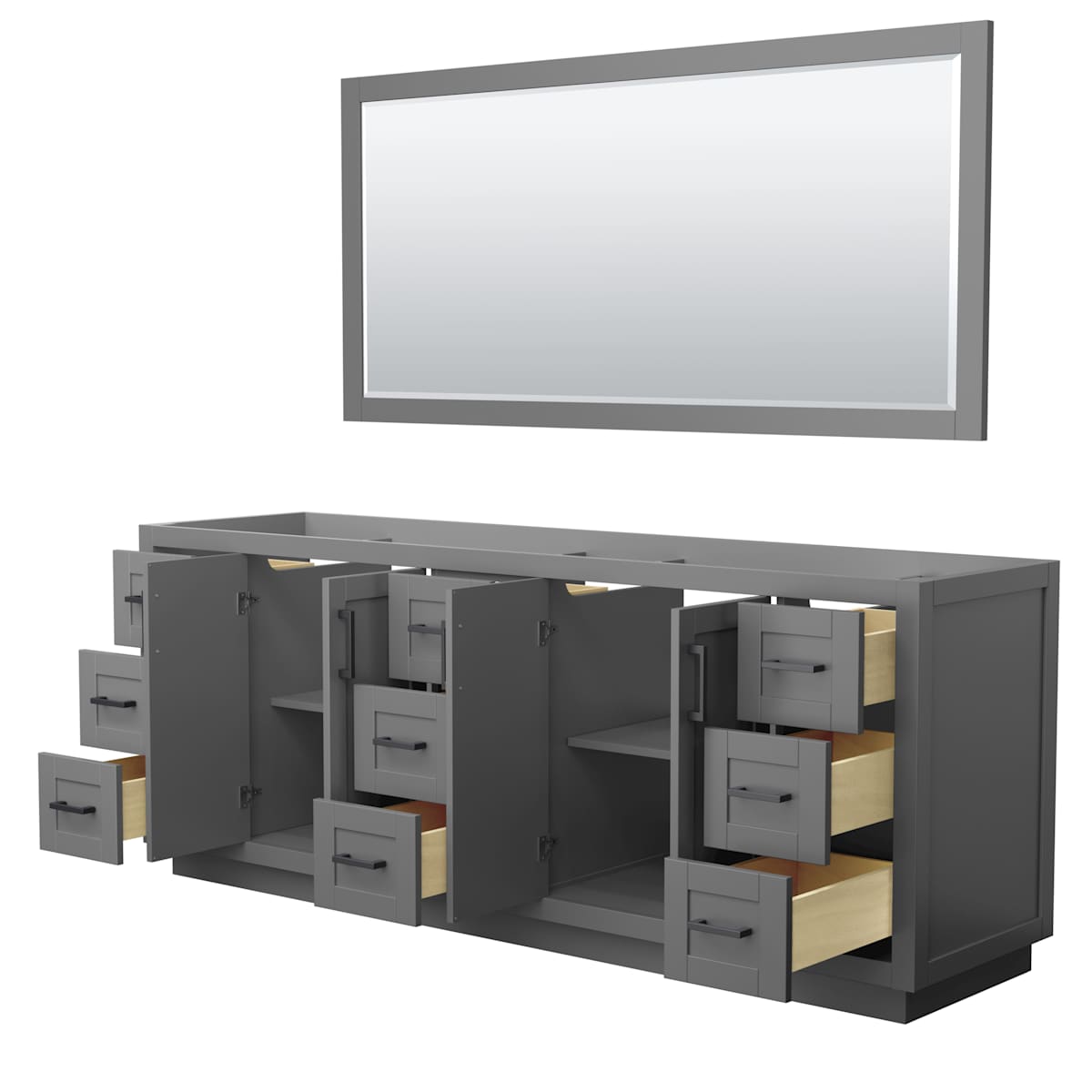 Miranda 84" Double Free Standing Vanity Cabinet - Less Vanity Top