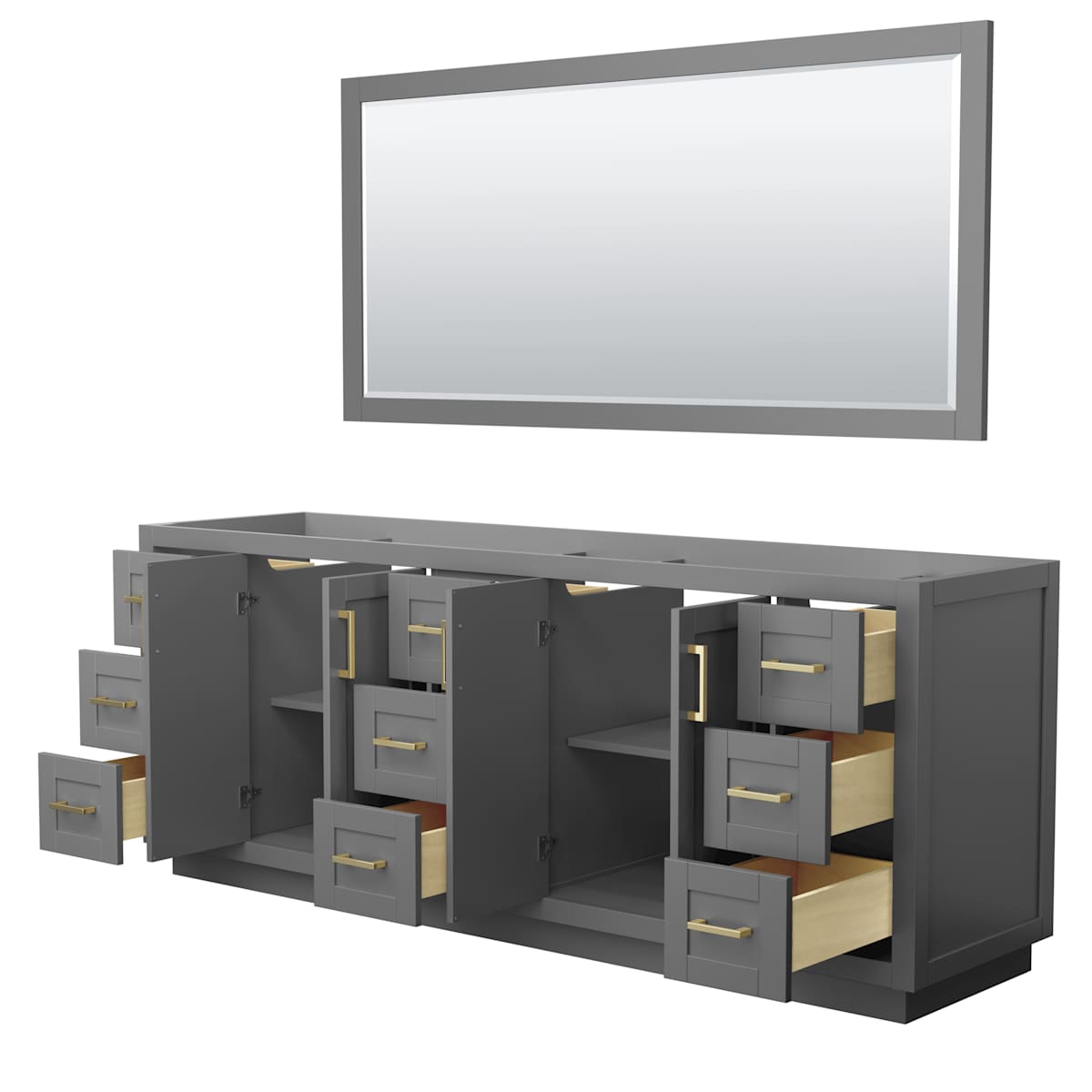 Miranda 84" Double Free Standing Vanity Cabinet - Less Vanity Top - image 13