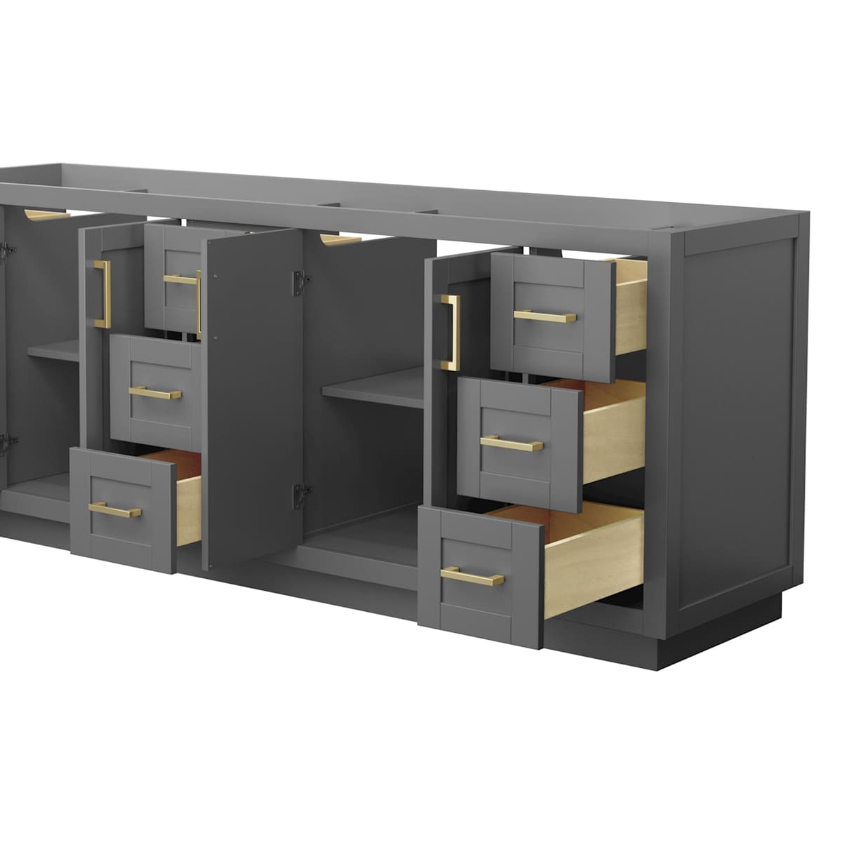 Miranda 84" Double Free Standing Vanity Cabinet Only - Less Vanity Top