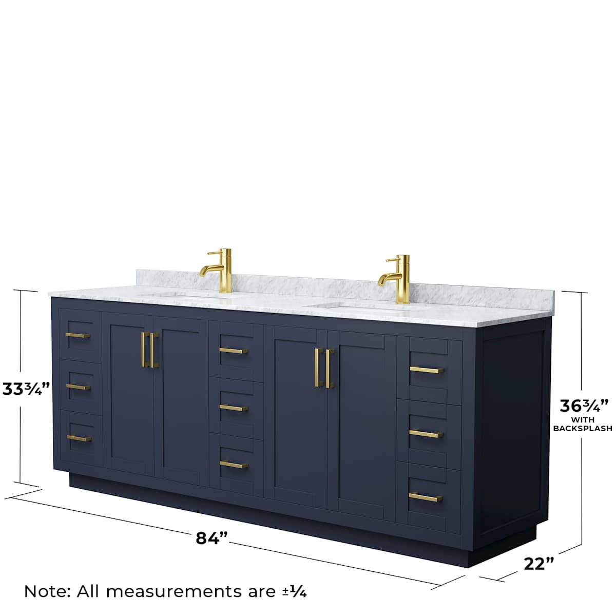 Miranda 84" Free Standing Double Basin Vanity Set with Cabinet, Marble Vanity Top, and Framed Mirror - image 6
