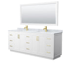 Miranda 84" Free Standing Double Basin Vanity Set with Cabinet, Marble Vanity Top, and Framed Mirror - image 9