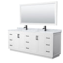 Miranda 84" Free Standing Double Basin Vanity Set with Cabinet, Marble Vanity Top, and Framed Mirror - image 11