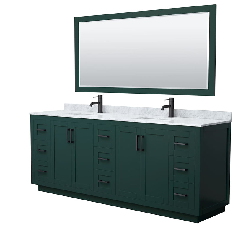 Miranda 84" Free Standing Double Basin Vanity Set with Cabinet, Marble Vanity Top, and Framed Mirror - image 14