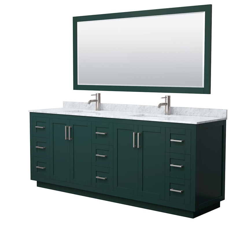 Miranda 84" Free Standing Double Basin Vanity Set with Cabinet, Marble Vanity Top, and Framed Mirror - image 16