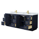 Miranda 84" Free Standing Double Basin Vanity Set with Cabinet and Marble Vanity Top - image 3