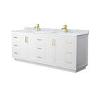 Miranda 84" Free Standing Double Basin Vanity Set with Cabinet and Marble Vanity Top - image 8
