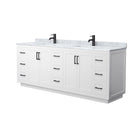 Miranda 84" Free Standing Double Basin Vanity Set with Cabinet and Marble Vanity Top - image 9
