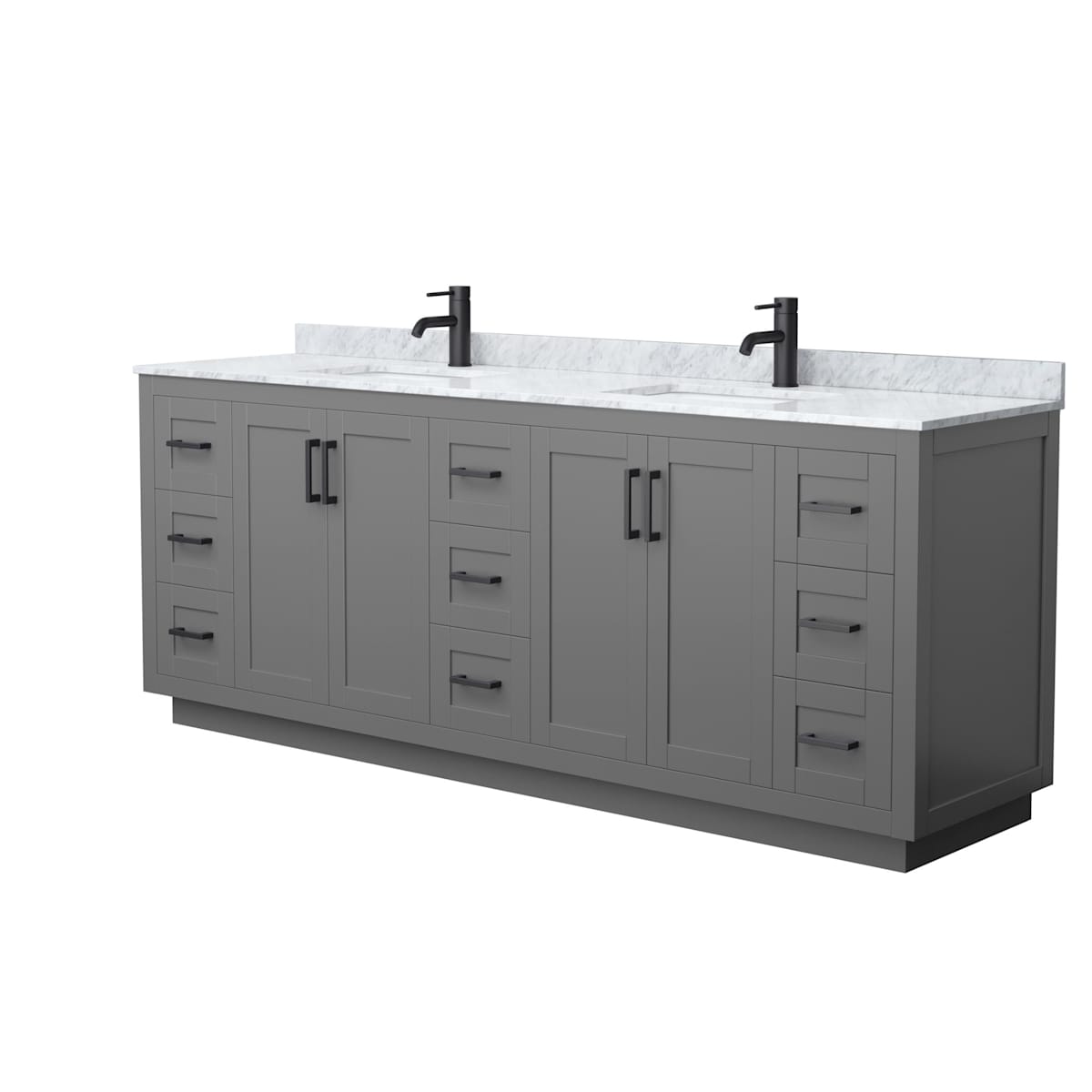Miranda 84" Free Standing Double Basin Vanity Set with Cabinet and Marble Vanity Top - image 15