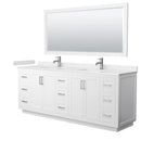 Miranda 84" Free Standing Double Basin Vanity Set with Cabinet, Cultured Marble Vanity Top, and Framed Mirror - image 11
