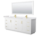 Miranda 84" Free Standing Double Basin Vanity Set with Cabinet, Cultured Marble Vanity Top, and Framed Mirror - image 13