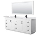 Miranda 84" Free Standing Double Basin Vanity Set with Cabinet, Cultured Marble Vanity Top, and Framed Mirror - image 16