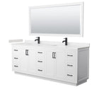 Miranda 84" Free Standing Double Basin Vanity Set with Cabinet, Cultured Marble Vanity Top, and Framed Mirror - image 17