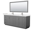 Miranda 84" Free Standing Double Basin Vanity Set with Cabinet, Cultured Marble Vanity Top, and Framed Mirror - image 19