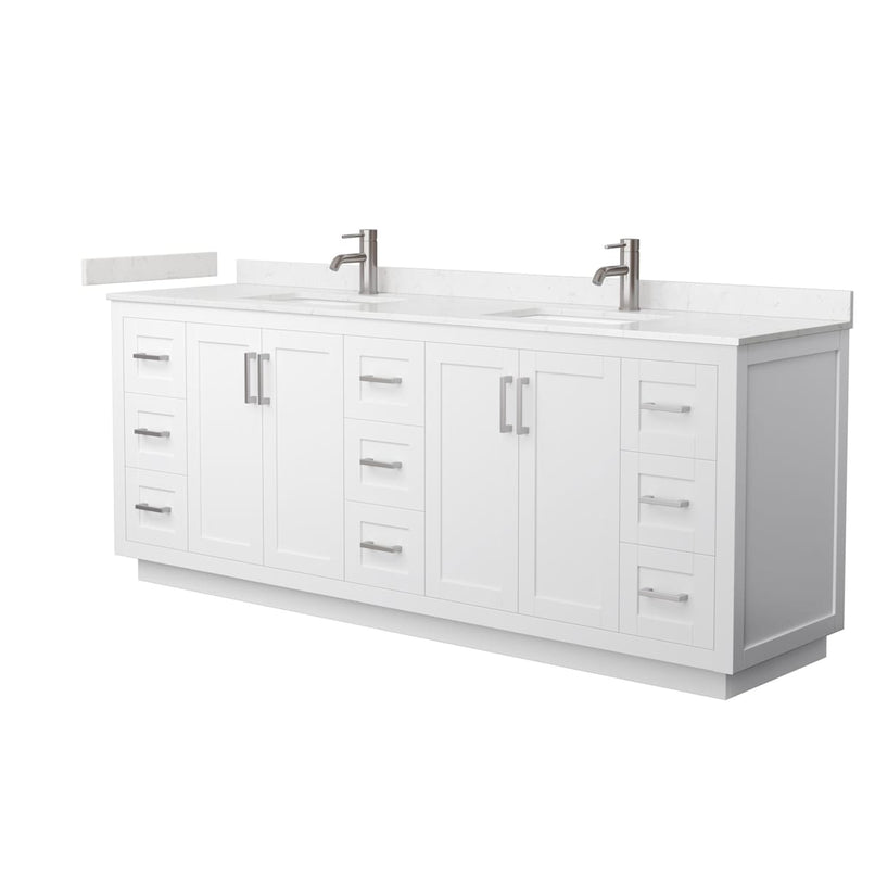Miranda 84" Free Standing Double Basin Vanity Set with Cabinet and Cultured Marble Vanity Top - image 2