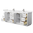 Miranda 84" Free Standing Double Basin Vanity Set with Cabinet and Cultured Marble Vanity Top - image 3