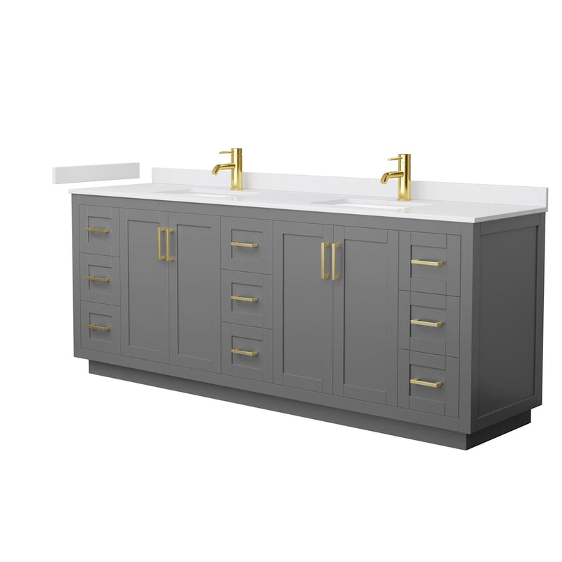 Miranda 84" Free Standing Double Basin Vanity Set with Cabinet and Cultured Marble Vanity Top - image 17