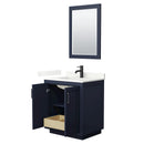 Miranda 30" Free Standing Single Basin Vanity Set with Cabinet, Quartz Vanity Top, and Framed Mirror - image 3