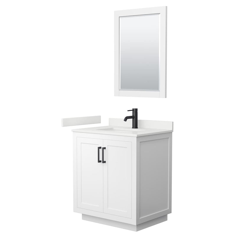Miranda 30" Free Standing Single Basin Vanity Set with Cabinet, Quartz Vanity Top, and Framed Mirror - image 20
