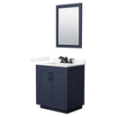 Miranda 30" Free Standing Single Basin Vanity Set with Cabinet, Quartz Vanity Top, and Framed Mirror - image 2