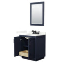 Miranda 30" Free Standing Single Basin Vanity Set with Cabinet, Quartz Vanity Top, and Framed Mirror - image 3