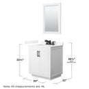 Miranda 30" Free Standing Single Basin Vanity Set with Cabinet, Quartz Vanity Top, and Framed Mirror - image 7