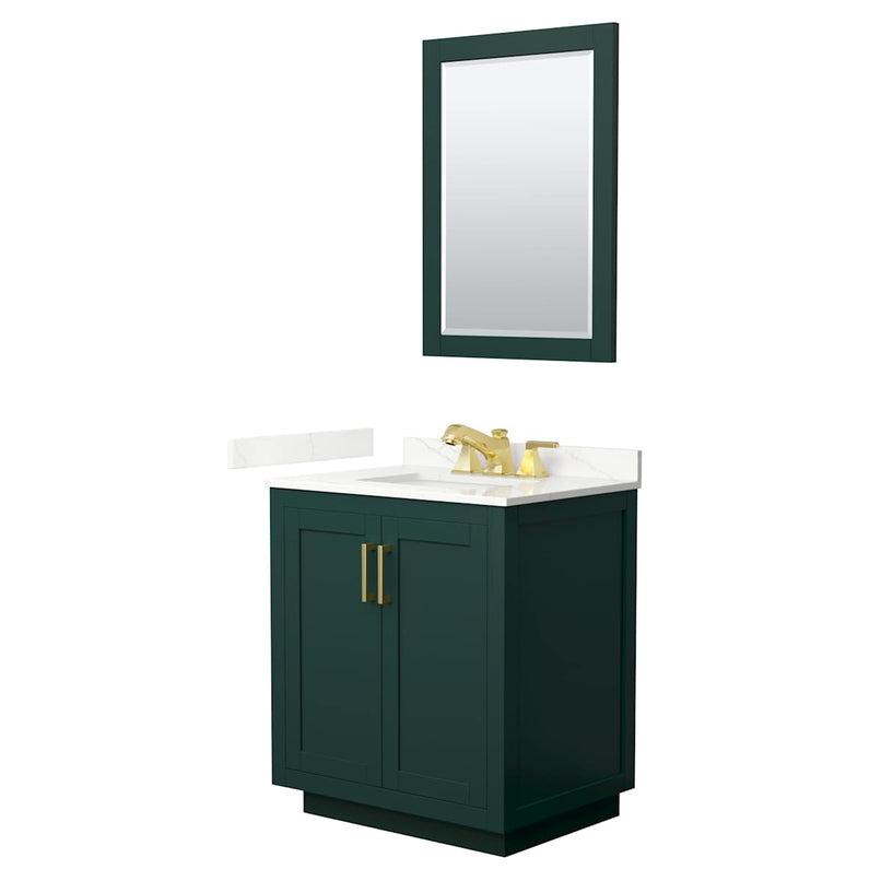 Miranda 30" Free Standing Single Basin Vanity Set with Cabinet, Quartz Vanity Top, and Framed Mirror - image 13