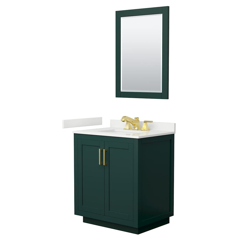 Miranda 30" Free Standing Single Basin Vanity Set with Cabinet, Quartz Vanity Top, and Framed Mirror - image 15