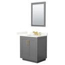 Miranda 30" Free Standing Single Basin Vanity Set with Cabinet, Quartz Vanity Top, and Framed Mirror - image 16