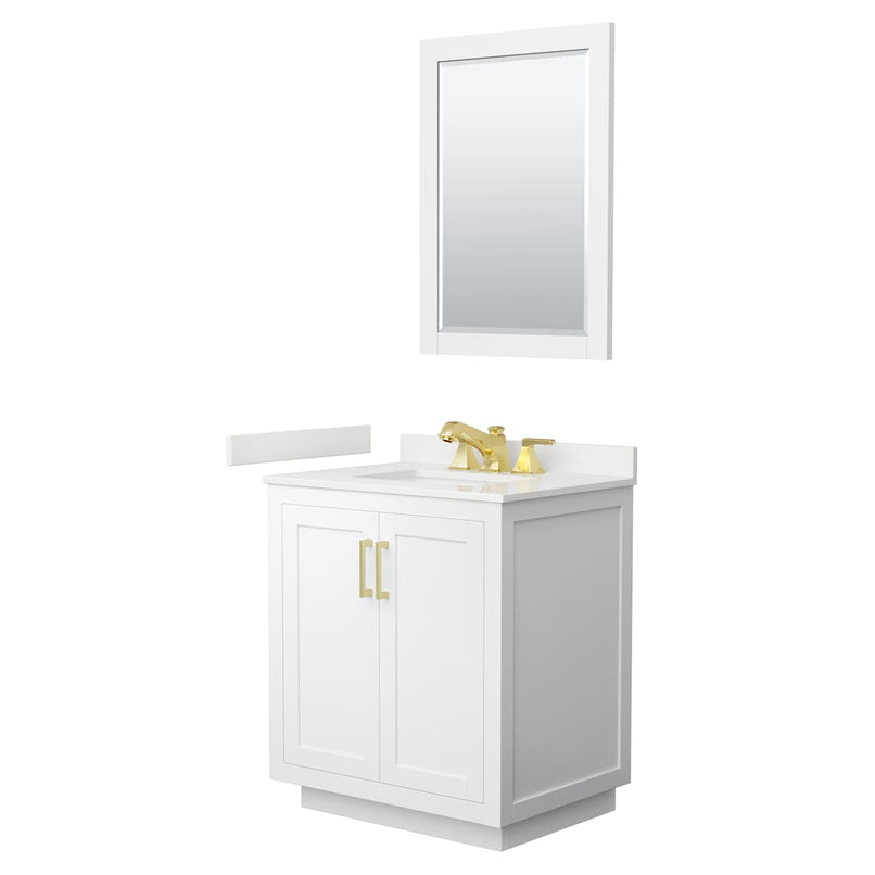 Miranda 30" Free Standing Single Basin Vanity Set with Cabinet, Quartz Vanity Top, and Framed Mirror - image 20