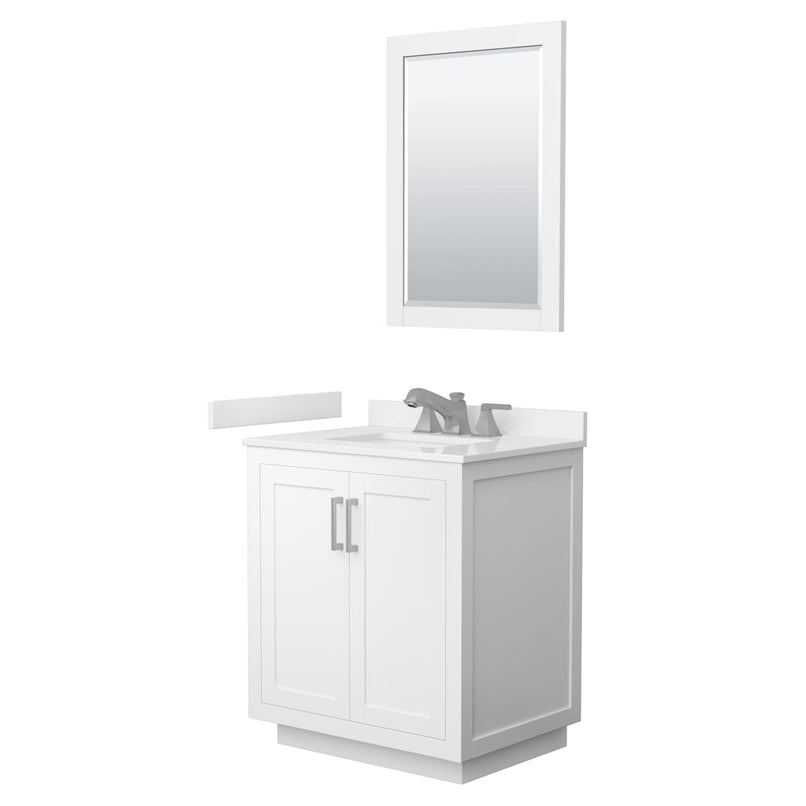 Miranda 30" Free Standing Single Basin Vanity Set with Cabinet, Quartz Vanity Top, and Framed Mirror - image 21