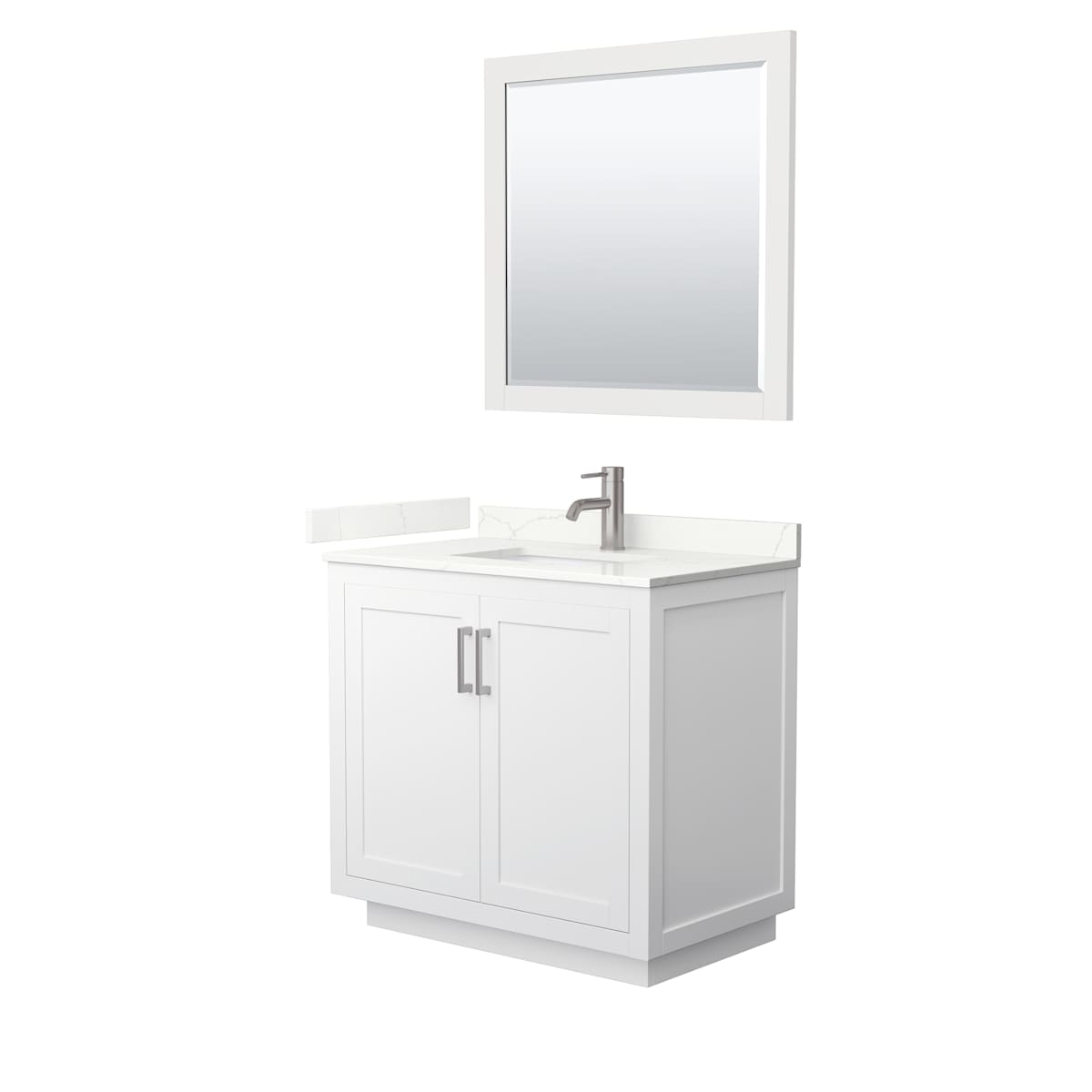 Miranda 36" Free Standing Single Basin Vanity Set with Cabinet, Quartz Vanity Top, and Framed Mirror - image 21