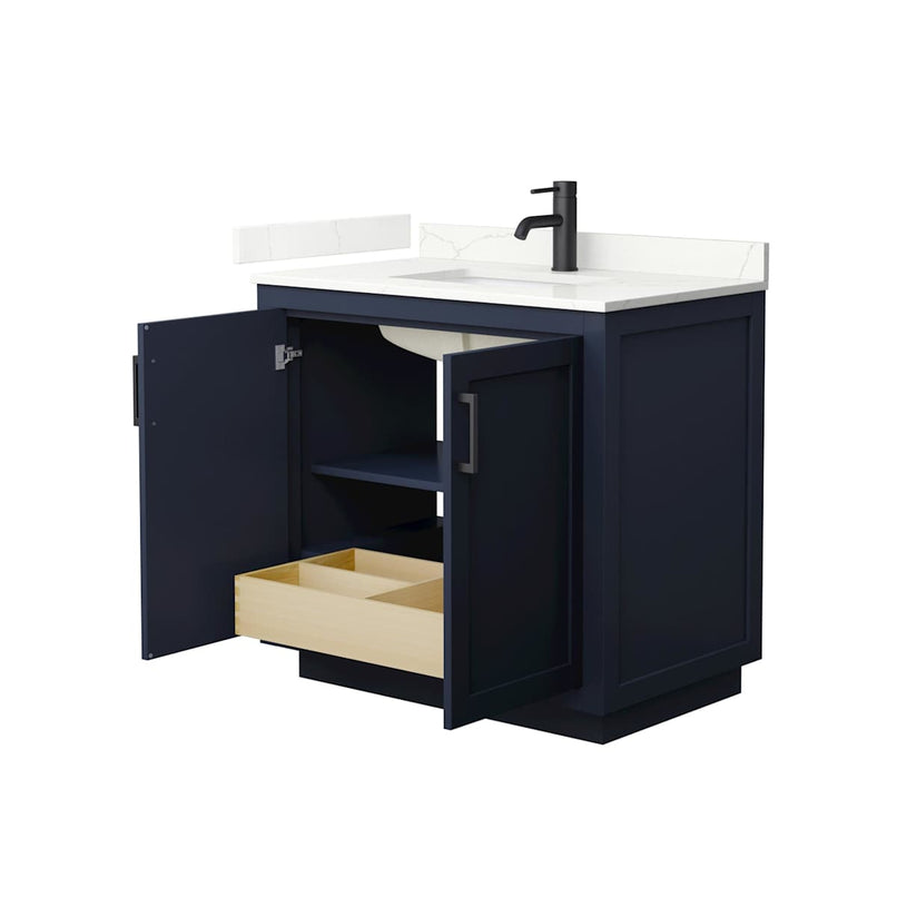 Miranda 36" Free Standing Single Basin Vanity Set with Cabinet and Quartz Vanity Top - image 3