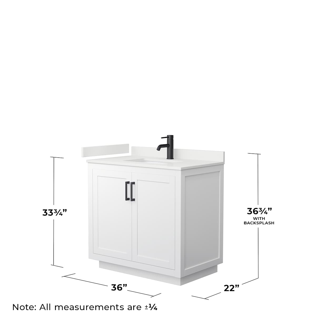 Miranda 36" Free Standing Single Basin Vanity Set with Cabinet and Quartz Vanity Top