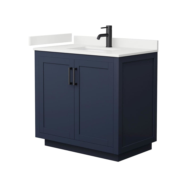Miranda 36" Free Standing Single Basin Vanity Set with Cabinet and Quartz Vanity Top - image 8
