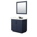 Miranda 36" Free Standing Single Basin Vanity Set with Cabinet, Quartz Vanity Top, and Framed Mirror - image 2