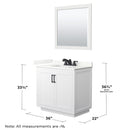 Miranda 36" Free Standing Single Basin Vanity Set with Cabinet, Quartz Vanity Top, and Framed Mirror - image 7